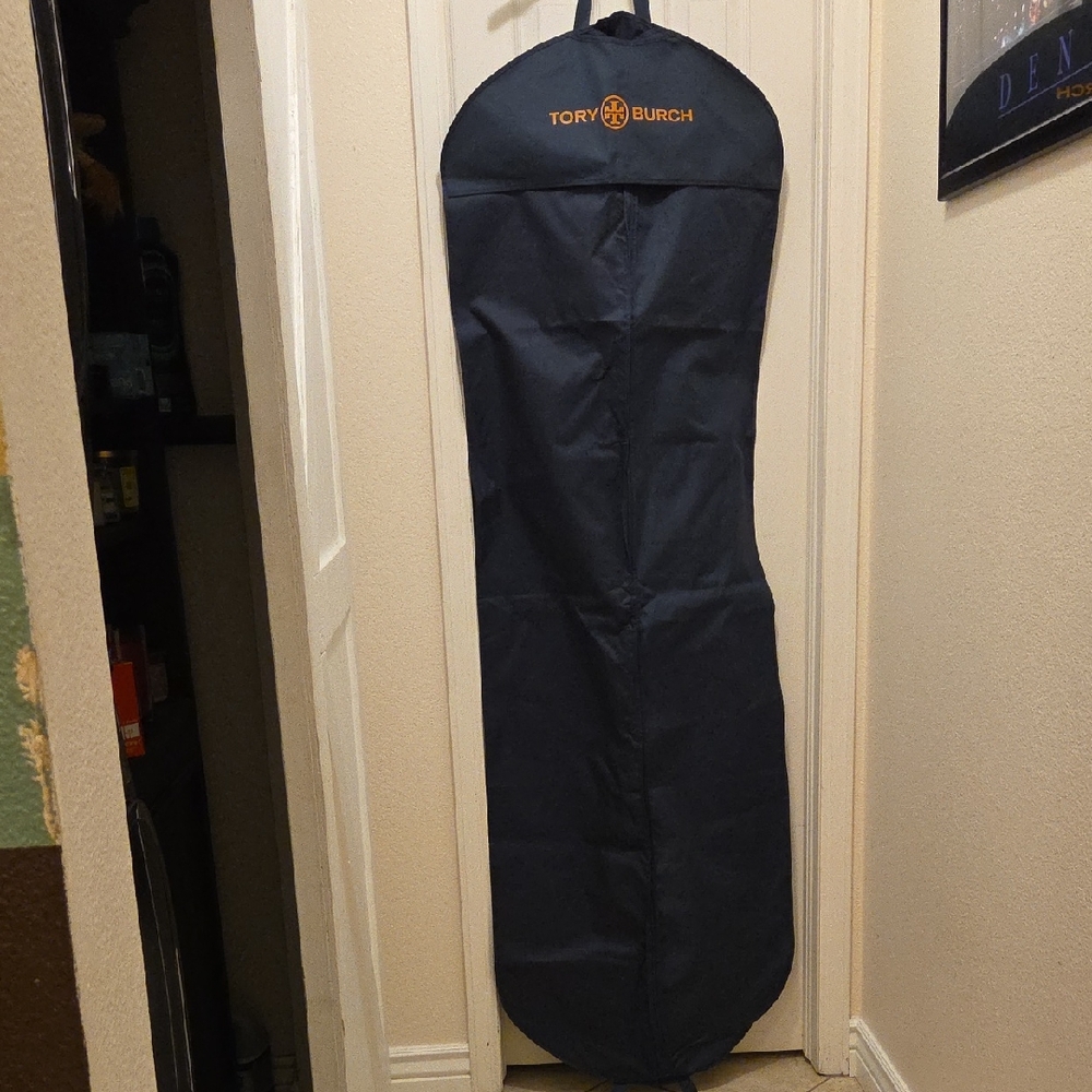 Tory Burch Navy Garment Cover with Orange Logo